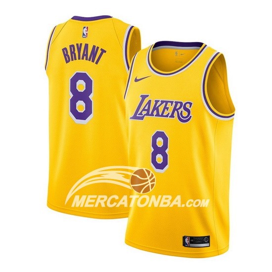 Maglia NBA Lakers Kobe Bryant Nike Icon 2018-19 Giallo